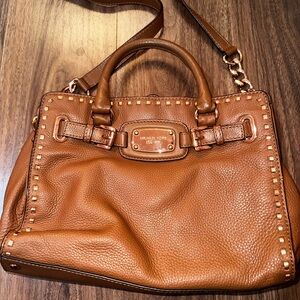 Michael Kors rose gold and brown purse